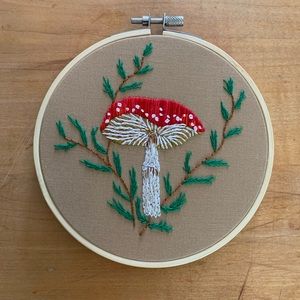 SOLD on Etsy. Mushroom 🍄 embroidery